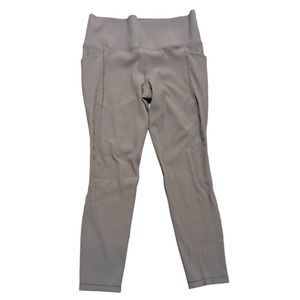 ATHLETA Women's Neutral Brown Tan Ribbed Cropped Leggings Size Large